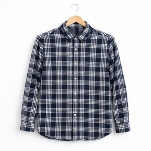 Club Monaco Navy & White Plaid Button-Down Shirt